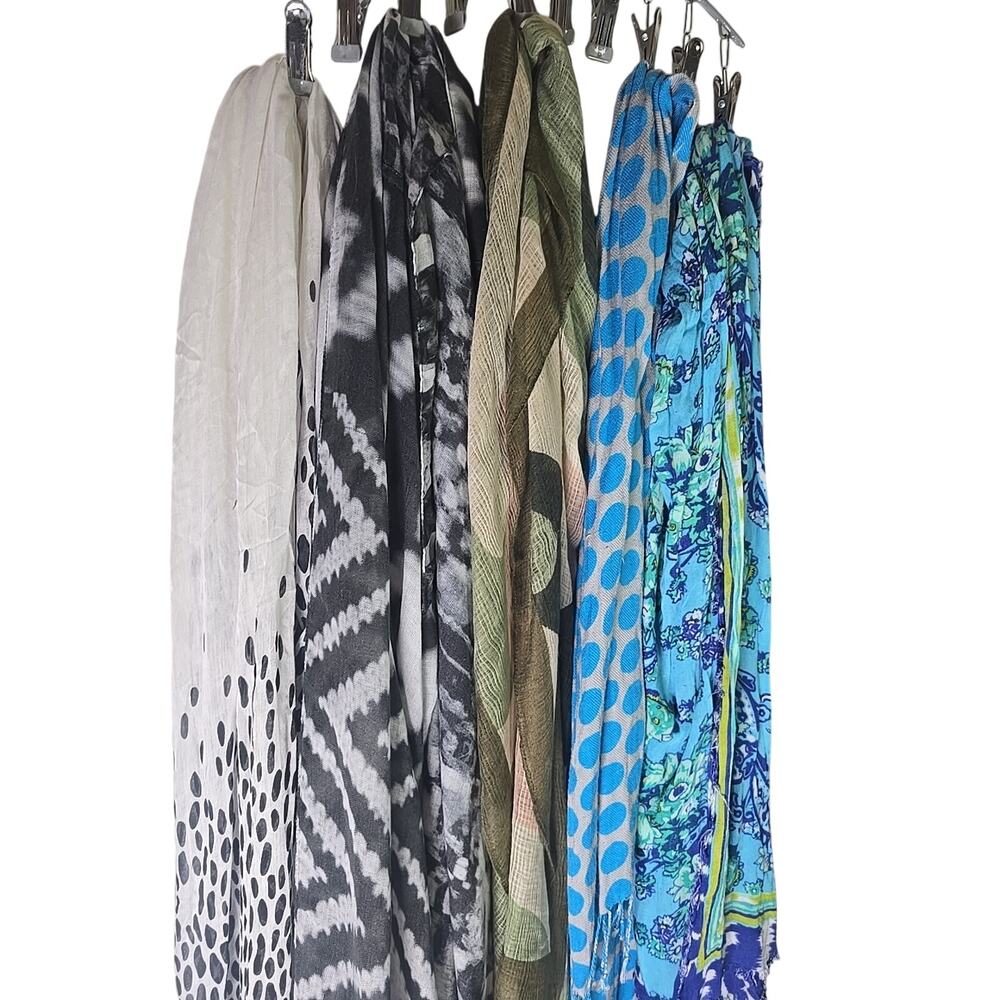 Scarves Lot of 5 Scarf Animal Print / Tie dye / Army / Polka Dot / Paisley